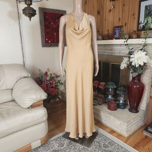 Bardot Champagne Cowl Neck Maxi Dress